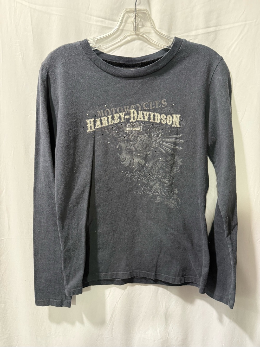Harley-Davidson Dark Charcoal Long Sleeve Tee with Faded Logo